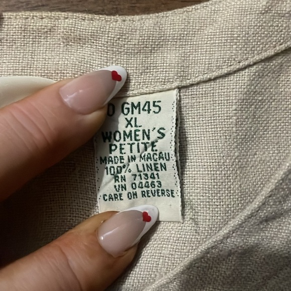 LL Bean 100 linen XL womans petite tunic - - Picture 6 of 7
